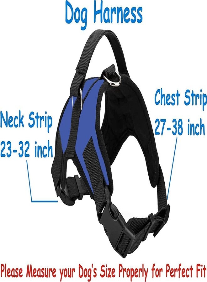 Smart Pups Dog Reflective Vest Harness with Adjustable Strap - No More Pulling Vest for Outdoor Walking Dogs and Puppies (Navy Blue) - Medium - Image 2